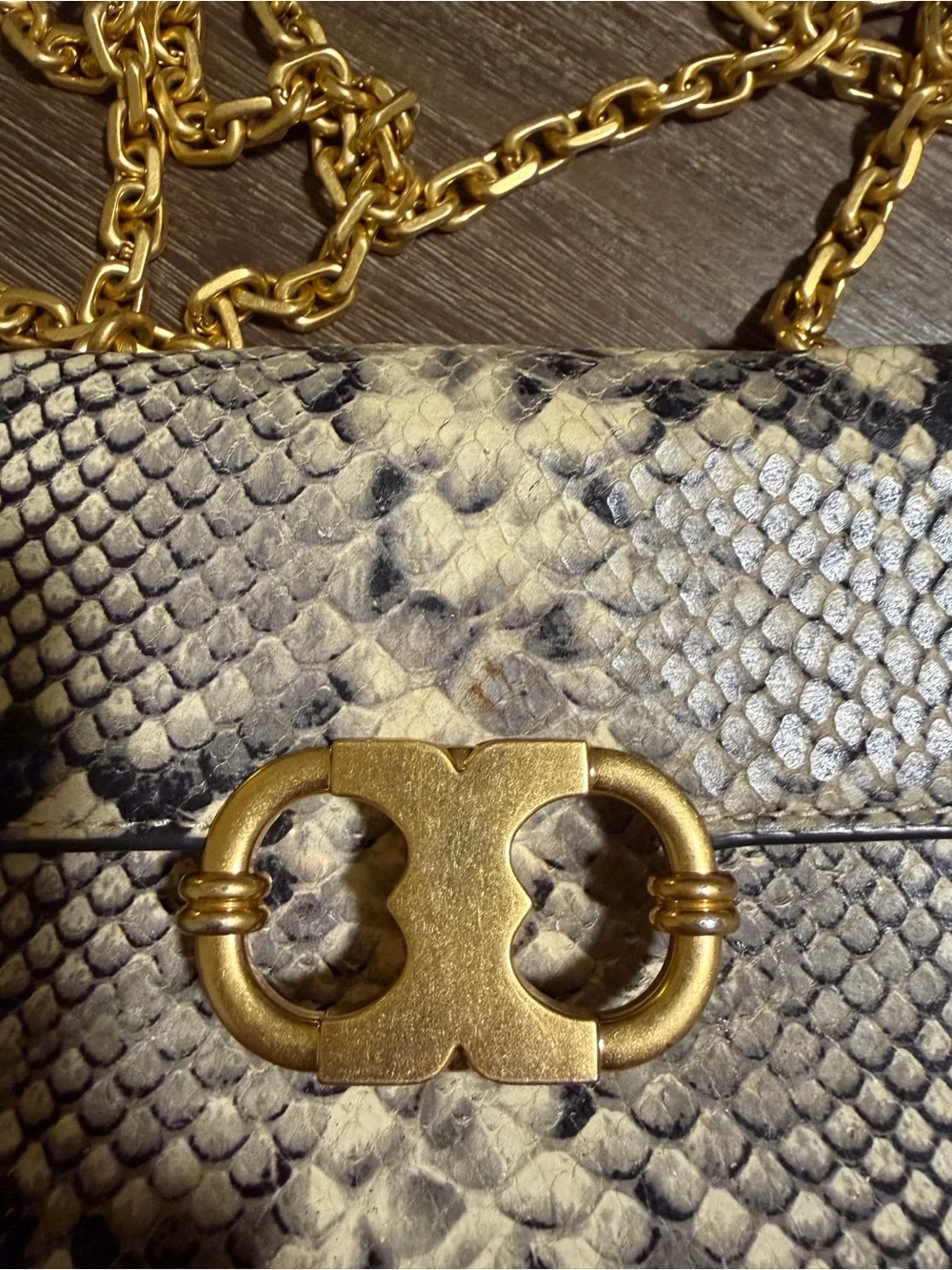Tory Burch Gemini Link Snake Skin bag